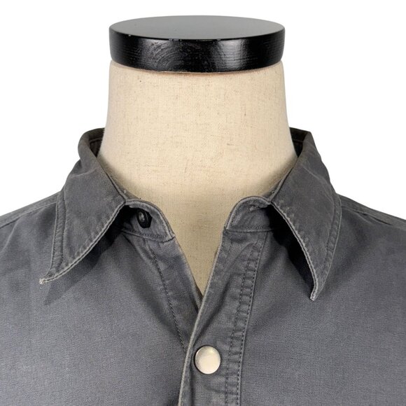 Wrangler Rugged Wear Gray Button-Up Shirt XL 100% Cotton Long Sleeve Mens Casual - Picture 13 of 14